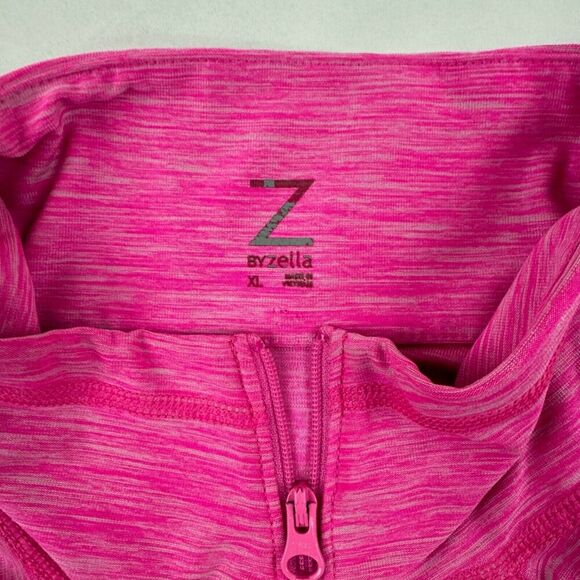 Z by Zella Pink 1/4 Zip Pullover Shirt Mock Neck L/S Stretch Space Dye Size XL - Picture 3 of 7